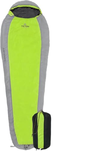 Teton Trailhead 20 Degree Sleeping Bag, Lightweight Warm Mummy Sleeping Bag for Backpacking
