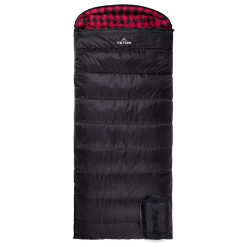 TETON Sports Celsius XXL, 0 Degree Sleeping Bag with Stuff Sack, Right Zipper, and SuperLoft Elite Material for Camping and Base Camp, Black