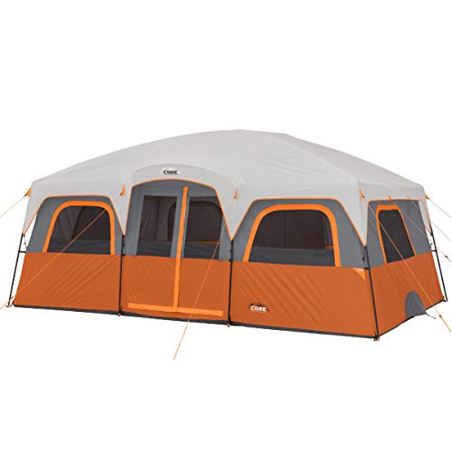 CORE Tent for Family Camping | 10 Person / 11 Person / 12 Person Large Multi Room Cabin Tents for Car Camping & Outdoor Adventures