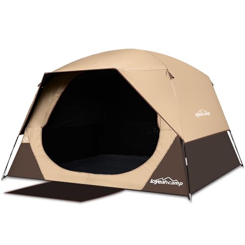 4/6 Person Blackout Camping Tent, Easy Setup Waterproof Family Dome Tent for Camping with Rainfly, Portable Double Layer Large Family Tent for Outdoor Camping&Hiking