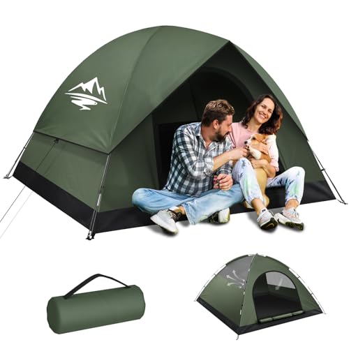 Tents for Camping 2/3 Person with Rainfly - Camping Tent Waterproof Windproof Easy Setup, Portable Double Layer Outdoor Dome Tent, Backpacking Tents for Adventure Backyard Hiking