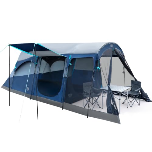 TIMBER RIDGE 8 Person Family Camping Tent with Screen Room, Double Layer Waterproof Weather Resistant Big Tunnel Tent with Rainfly Carry Bag, Large Family Tent for Outdoor Party 20ft x 8ft x 76in