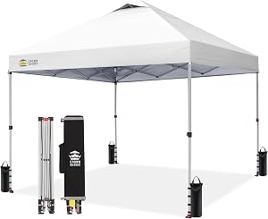 CROWN SHADES 10x10 Pop Up Canopy, Patented CenterLok One Push Tent Canopy, Newly Designed