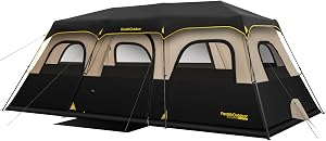 FanttikOutdoor Instant Cabin Tent 6/8/10/12 Person Camping Tent Setup in 60 Seconds with R