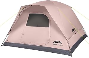 Happy Travel Camping Tent, 4 Person Dome Tents for Camping with Rainfly, Waterproof Clip E