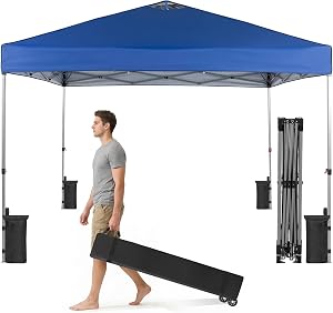 OLIXIS 10x10ft 1-Person Pop Up Canopy Tent, Heavy Duty One Push Setup Portable Outdoor She