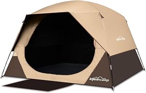 4/6 Person Blackout Camping Tent, Easy Setup Waterproof Family Dome Tent for Camping with 