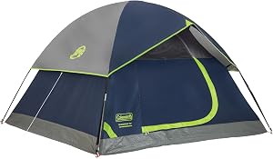 Coleman Sundome Camping Tent with Rainfly, 2/3/4/6 Person Tent Sets Up in 10 Mins, Weather