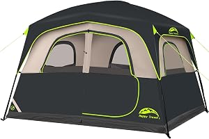 Happy Travel Tent 6 Person Tents for Camping, Waterproof Easy Setup Camping Tent with Rain