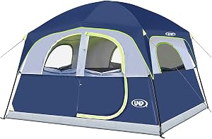 UNP Tents 6 Person Waterproof Windproof Easy Setup,Double Layer Family Camping Tent with 1