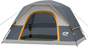 CAMPROS CP Camping Tent 2/4/6 Person, Waterproof Windproof Double Layer Dome Tent, Easy Se